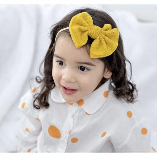 26 pcs/lot, 4.7 inch Large Knotted Fabric Bow Nylon Headbands, Baby Shower Gift Toddlers Hair Accessories