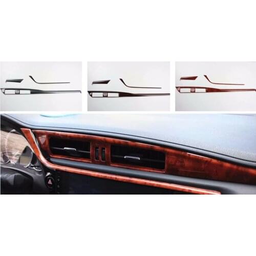 3lot ABS carbon fiber or wooden grain Central control air conditioning outletdecoration cover for 2017-2018 Toyota corolla Levin