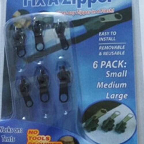 6pcs/lot Universal multifunction zipper Fix A Zipper 6 pack Zip Rescue Instant Repair Kit Replacement 1479 clothing accessories