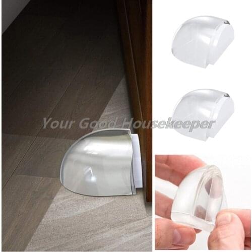 Acrylic No Need Punch Transparent Door Stopper Door Holder Home Doorstop Supply