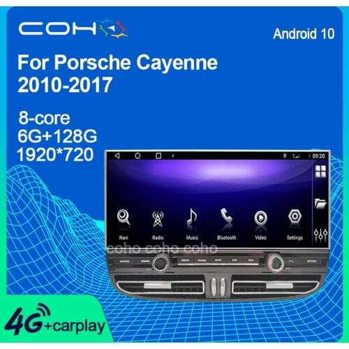 12.3 COHO For Porsche Cayenne 2010-2017 Android 10 Car Stereo Radio with Screen Tesla Player GPS Navigation Head Unit Carplay