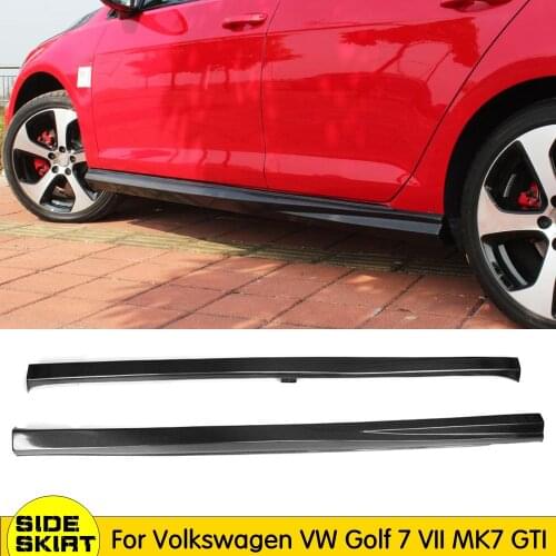 Car Side Skirts Extension Lips for Volkswagen VW Golf MK7 GTI Only 2014-2017 Side Bumper Apron Carbon Fiber/FRP
