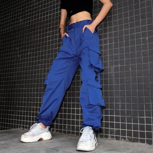 Hip Hop Military Girls Cargo Pants Women Jogger Baggy Trendy Trousers Buckle High Waist Harajuku Street Style Pantacourt Female