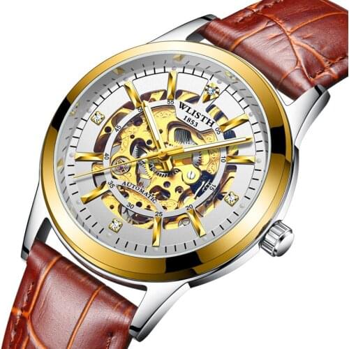 2019 WLISTH Brand Mens Business Clock Hollow-out Automatic Mechanical Watch Nightlight Waterproof Leisure Mens Watch
