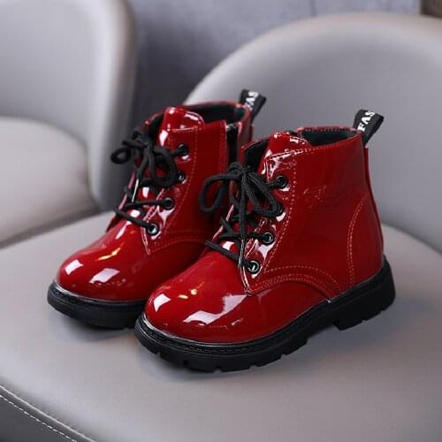 Children Fashion Boots Girls Martin Boots With Zip Boys Single Boots PU Leather Sneakers Baby Kids Ankle Boots 2021 New Autumn