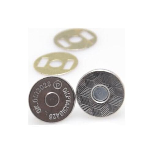 Dia. 14mm Silver Magnetic Buttons Nickel Purse Snap Clasps Metal Bag Fasteners 200sets/lot
