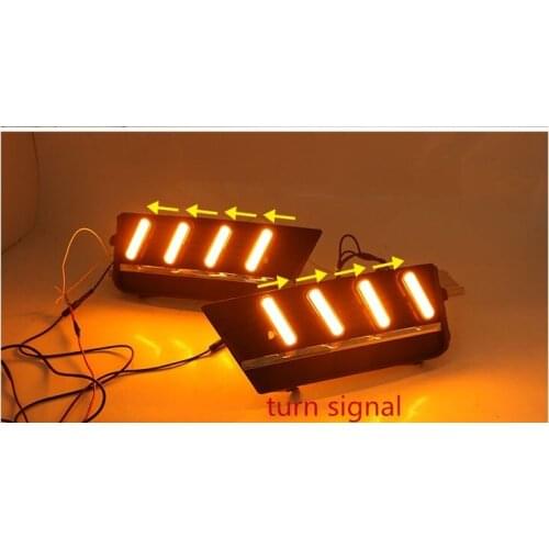 Osmrk led drl daytime running light for Skoda Octavia 2013-2017 with Dynamic moving yellow turn signal and blue night light