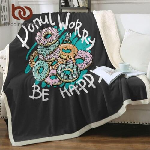 BeddingOutlet Donuts Sherpa Fleece Blanket Sweet Bee Soft Blankets Colorful Throw Blanket Delicious Dessert Fur Bedspreads 1pc