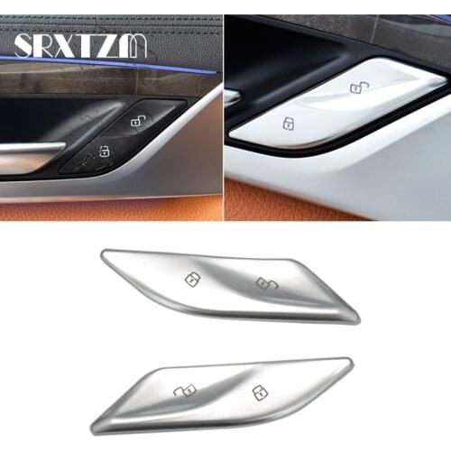 Car Door Unlock Switch Buttons Cover Trim For Bmw 5 Series G30 G38 6gt Interior Accessories Doorknob Key Decoration Stickers