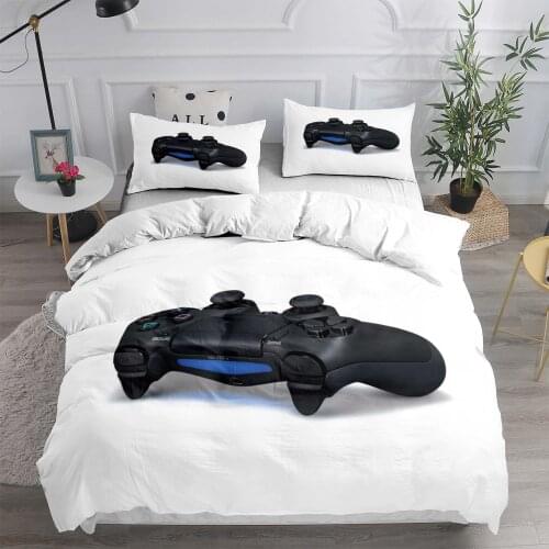 3D Gamepad Bedding Set PlayStation Gamer Duvet Cover for Kids Adults Twin King Size`White Game Comforter Set Home Quilt Cover