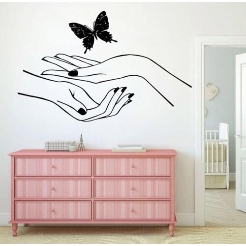 Hot nail salon butterfly Wall Decal Living Room Removable Mural For Kids Rooms Home Decor Art Decor Wallpaper