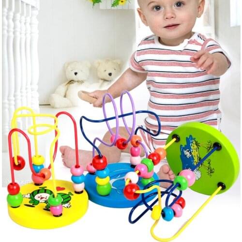 Small Child Baby Infants Mini Around The Beads Toys A String Of Beads Wooden Hobbies Learning Education Augmented Reality Toys