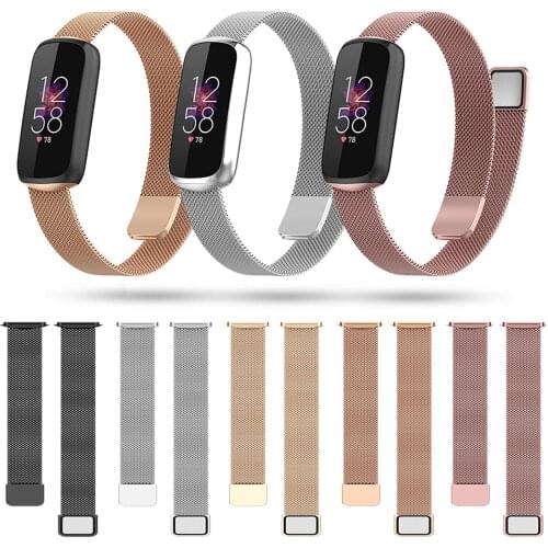 Wrist Strap For Fitbit Luxe Metal Watch Band Bracelet For Fitbit Luxe Stainless Steel Bracelets Adjustable Loop Watch Strap Belt