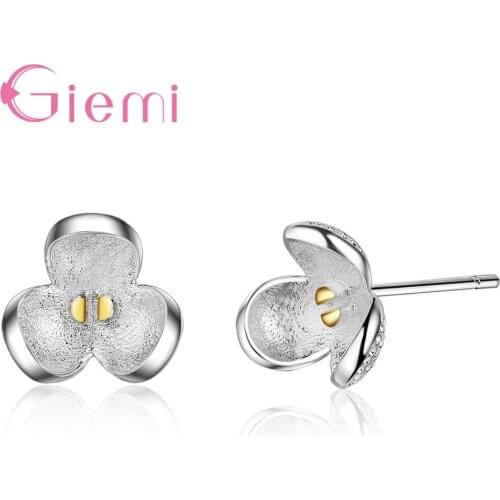 Cute 925 Silver Earrings Brincos Pendientes Cubic Zircon Lucky Clover Stud Earrings For Women Gift Jewelry Bijoux Brincos
