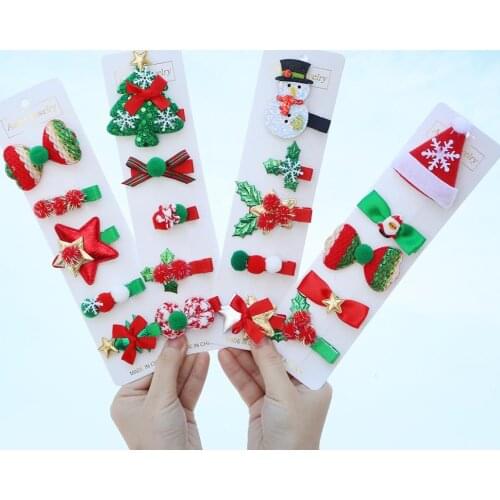 2/4/PCS/Set For Girls Cartoon Christmas Gifts Set Hair Clips Barrettes Hair Ornament Headband Children Hairpins Hair Accessories