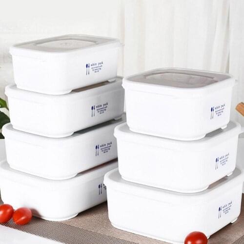 Non-toxic Safe Rectangle/Square Bento Lunch Box Leakproof Food Preservation Container Crisper Tableware Kitchen Supplies