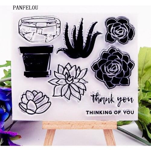 Succulent Cactus Transparent Silicone Rubber Clear Stamps Cartoon For Scrapbooking/DIY Easter Wedding Album