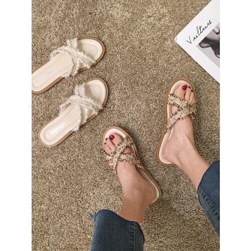 Sandals and slippers women 2021 new summer Korean version of the net red fashion slippers flat bottom can be worn outside