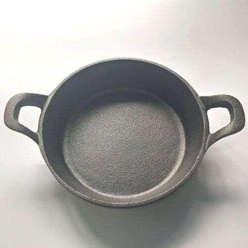 2019 Iron Frying Pan 17.5/24.5cm Non-stick Double Handle Thickening Cast Iron Omelet Frying Pan Without Coating(Without Lid)