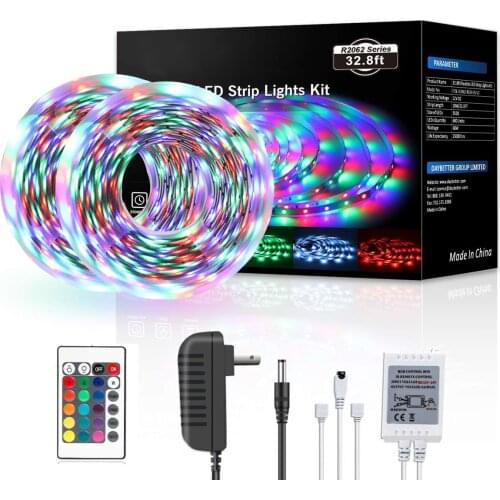 Led Strip Lights Color Changing with 24 Key Remote and Power Supply( 2 Rolls of 16.4ft )