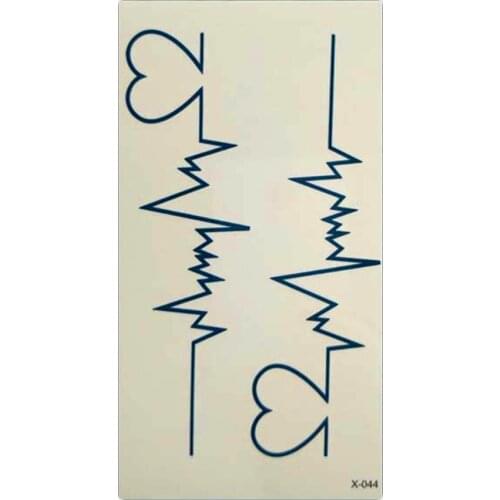 Body Art Waterproof Temporary Tattoos For Men And Women Fashion 3d Electrocardiogram Design Tattoo Sticker Wholesale