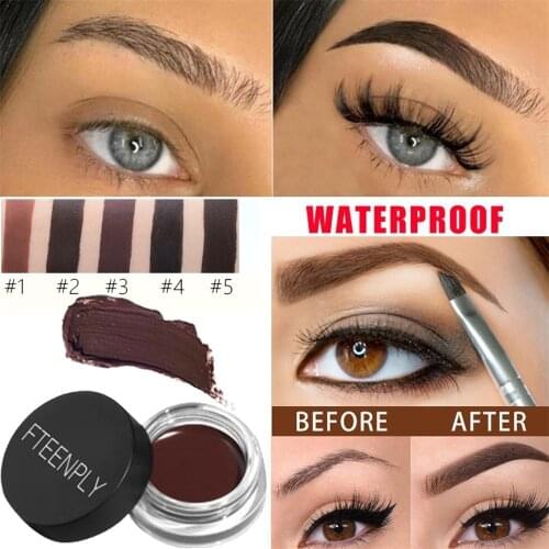 Waterproof Eyebrow Gel 5 Colors Eyebrow Enhancer Tint Tattoo Eyebrow Pomade Long-Lasting Eyes Makeup Brow Tint Cream Brow Pomade