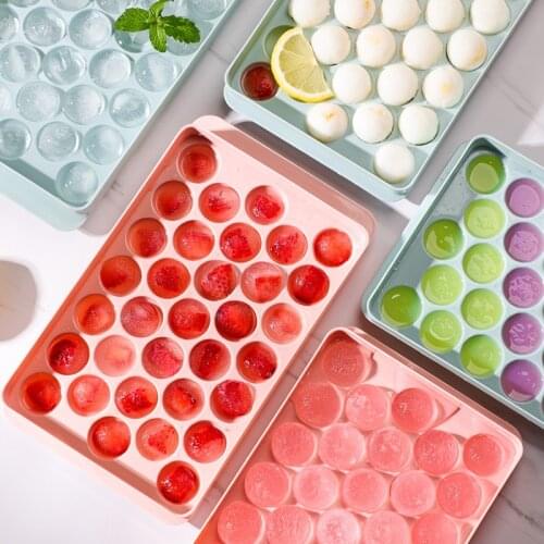 High Quality Plastic Ice Globe Cube Tray 18/33 Grid Round Ice Ball Mold With Flexible Release Ice Cube Maker Bar Kitchen Tools