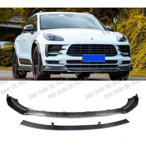 Real Carbon Fiber Front Lip Spoiler Bumper Cover For Porsche MACAN 2014 2015 2016 2017 / 2018 2019 2020 2021