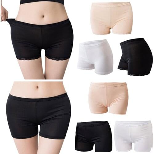 Women Soft Cotton Seamless Safety Short Pants Panties Summer Under Skirt Shorts Modal Ice Silk Breathable Short Tight Underwear