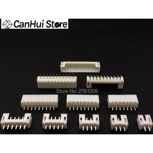 100 pcs of PH-A 2.0mm 2-14Pin Straight JST Socket Male Connector White
