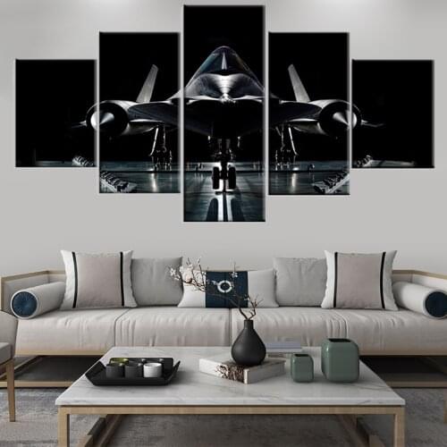 5 Panel Lockheed SR-71 Aircraft Canvas Printed Painting For Living Room Wall Art Home Decor HD Picture Artworks Modern Poster