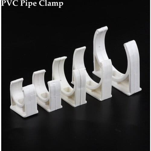 NuoNuoWell 50pcs/lot ID 20~50mm PVC Pipe Clamp Garden Micro Irrigation Fittings U-Type Pipe Strap Garden Water Connectors