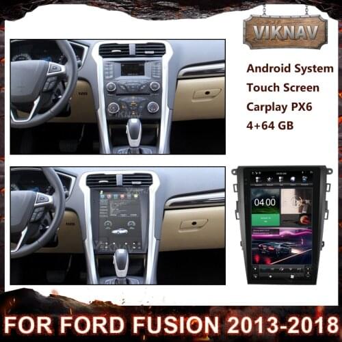 For Ford Fusion 2013-2018 Car Radio Multimedia Video Player Navigation GPS System Andriod Vertical Screen Stereo Receiver PX6