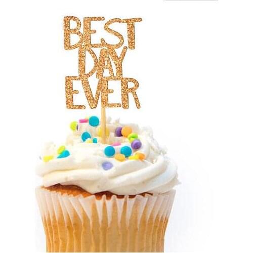 Glitter sweet hearts wedding birthday Valentines Day cupcake toppers baptism Christening party decoration doughnut food picks