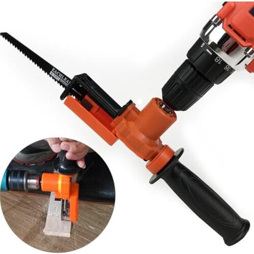 Household Electric Drill Modified Electric-Saw Electric Reciprocating-Saw Power Drill Into Saber-Saw Woodworking Cutting Tool