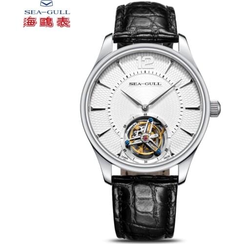 Seagull Mens Watch Tourbillon Mechanical Watch Business Casual Crocodile Leather Sapphire Luxury Mechanical Watch 818.27.8810