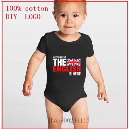 Baby Girl Clothes Have No Fear The English Is Here Fashion Infant Baby Boy Clothes Short Sleeve Baby Bodysuit Roupas Clothing