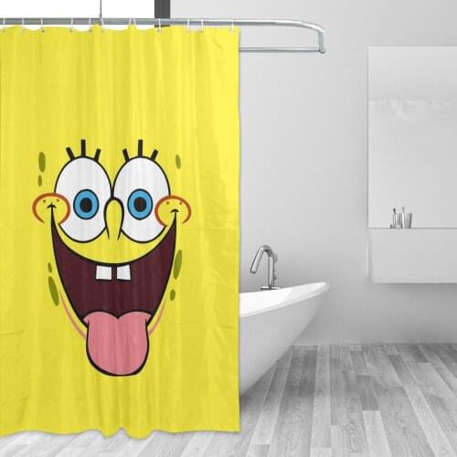 Sponge Baby Bathing Bathroom Bath Curtain Animes square pants Waterproof Polyester Fabric High Quality Show Curtains