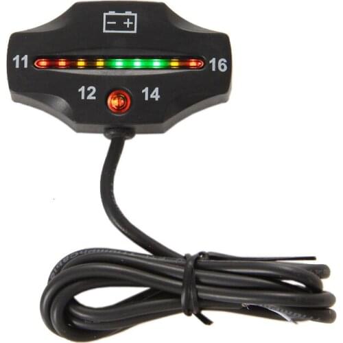 Battery Gauge LED battery VOLT Meter Battery Indicator 12v FOR Auto Motorcycle ATV Tractor Trolling Motor Jet Ski E-bike Electri