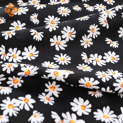 Quality Poplin Viscose Fabric Polka Dot Floral Print Soft For Sewing Summer Fashion Dress And Women Blouse