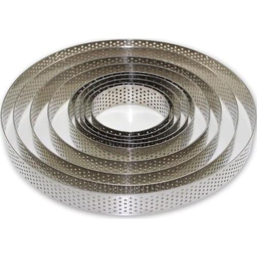 Round Stainless Steel DIY Cake Mold Dessert Mousse Tarts Circle Baking Tool Bakeware Cake Pizza Ring Tool