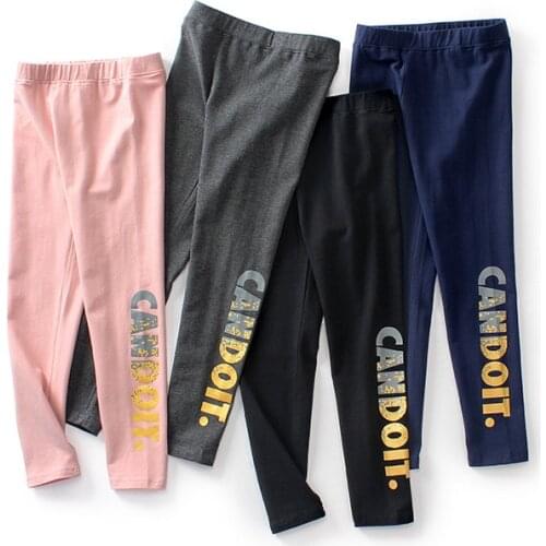 Baby Girl Skinny Leggings Teens Girl Fashion Solid Color Sports Kids Trousers 5-14 Years Black Gray Purple Pink Children Pants