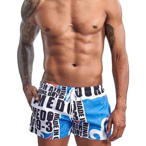 Men Summer Casual Shorts Printing Male Board Shorts Waterproof Breathable Elastic Beach Surfing Swimming Loose Short Pants 2020