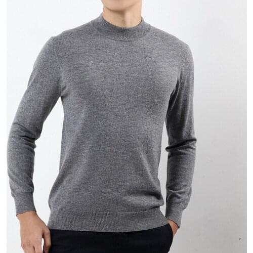 High-Grade 2020 New Autumn Fine Thin 100% Cashmere And Wool Sweaters Winter Fashion Clothing Mens Sweaters 4Color Pullover Knit