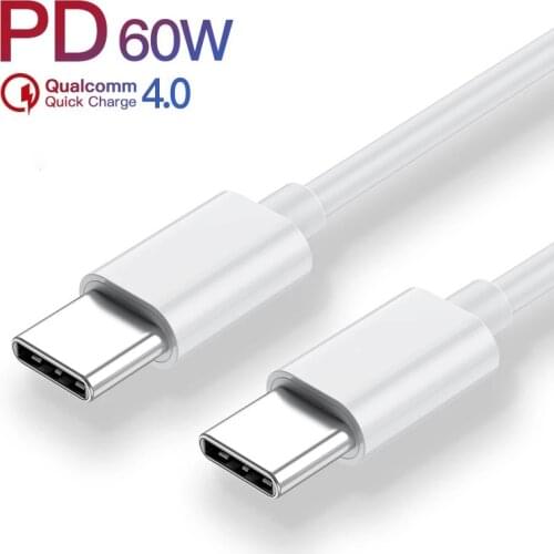 PD 60W Double 5A Quick Charge USB Type C to USB Type C Cable For samsung A21 A31S A51 Support PD QC4.0 Cable For Type-C Devices