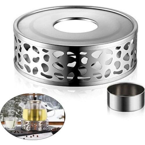 Coffee Tea Drink Warmer Heating Base Stainless Steel Tea Pot Warmer Tea Candle Holder Teapot Trivets Hold