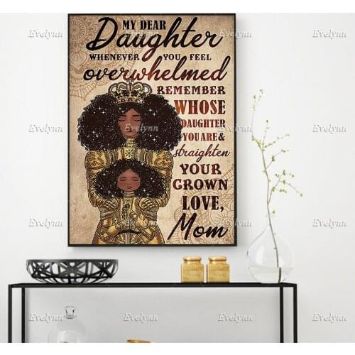 My Dear Daughter Poster Gifts For Daughter Mothers Day Gifts Black Lives Matter Poster Home Decor Canvas Wall Art Prints