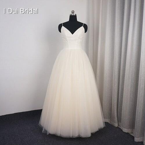 Simple Tulle Wedding Dress with Lace Jacket Two Way Bridal Gown