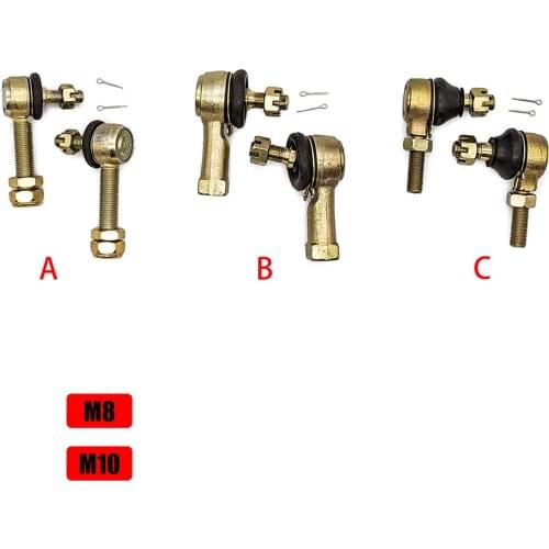 1 Pair M10 M12 Tie Rod Ball Joint for 50cc 70cc 90cc 110cc 125cc 150cc 200cc 250cc 300cc ATV Quad Bike 4-wheeler