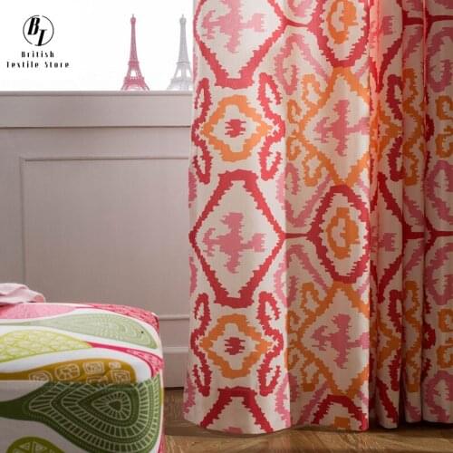 Modern Minimalist Curtains for Living Dining Room Bedroom. European-style Polyester-cotton Shading Printing Curtains